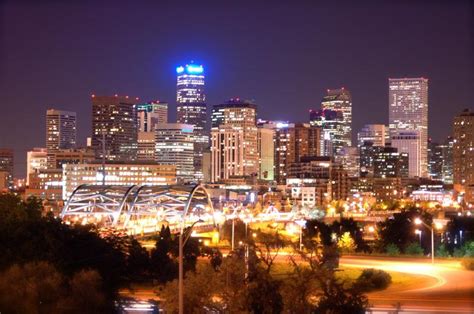 Denver Skyline At Night Historical Free Stock Photo By Chance Buell