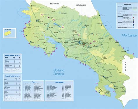 Costa Rica Carte Géographique