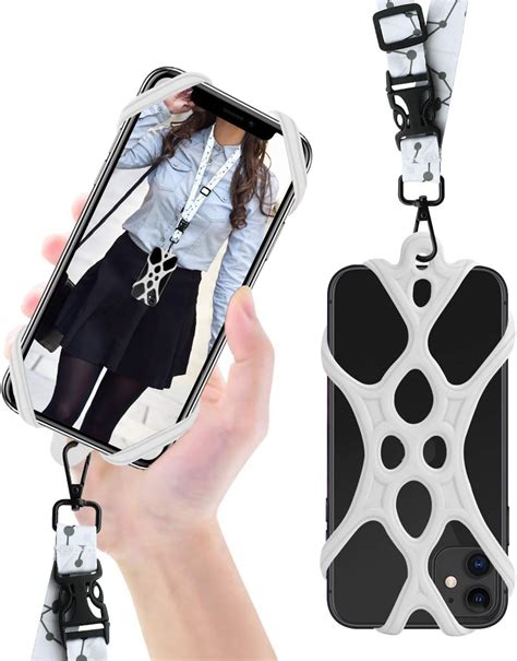 Rocontrip 2 In 1 Cell Phone Lanyard Strap Case Holder With Detachable Neckstrap Universal For
