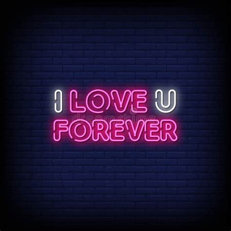 I Love You Forever Neon Signs Style Text Vector Stock Vector