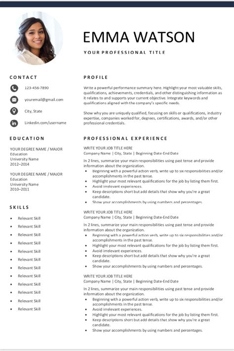 Free Resume Template With Photo Downloadable Resume Template Basic