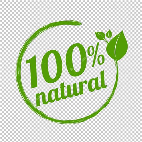 100 Naturel Logo Symbole Fond Transparent Illustration Vectorielle