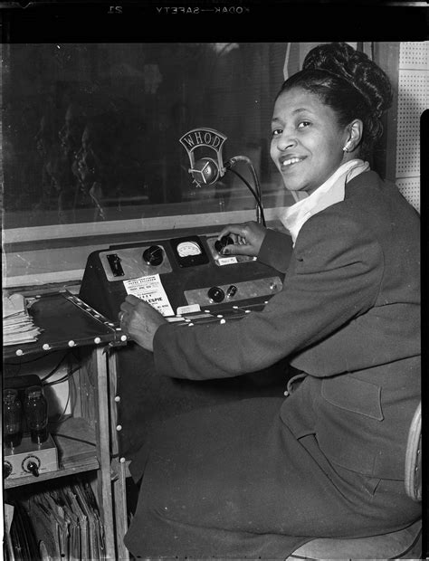 Whod Disc Jockey Mary Dee Seated In Studio Dee Holding Flyer For Dizzy