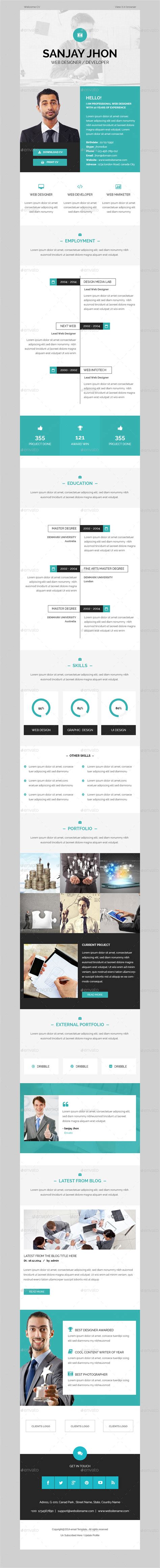 Email template for cv submission. CV Email Template by Kalanidhithemes | GraphicRiver