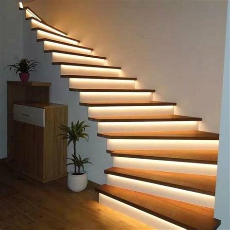 Stair Step And Side Strip Lighting
