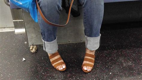 Beautiful And Cute Feet High Heel In Subway