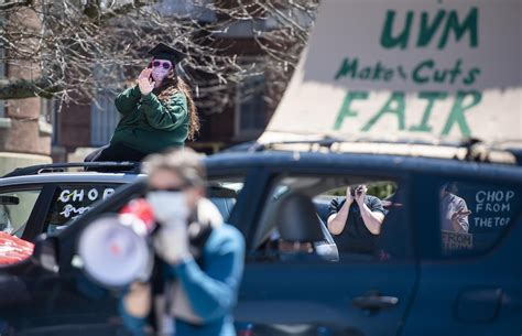 Uvm Faculty Students Hold Car Protest To Push Back On Cuts Vtdigger