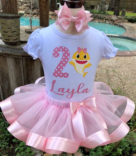 Baby Shark Tutu Outfitbaby Shark Birthday Tutu Outfit Pink Etsy