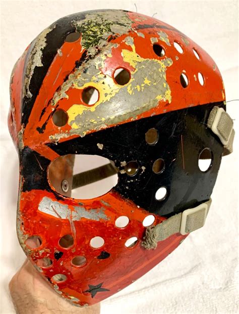 Original 1970s Jacques Plante Fibrosport Fiberglass Hockey Goalie Mask