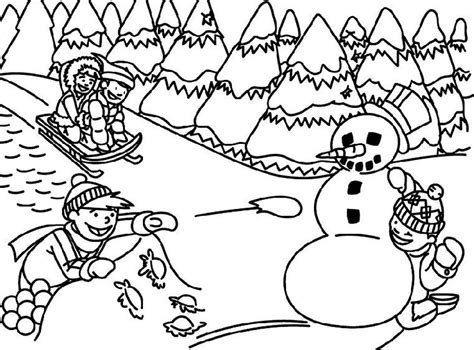 Winter Landscape Coloring Pages At Free Printable