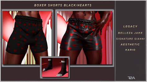 Second Life Marketplace R2a Boxer Shorts Blackhearts
