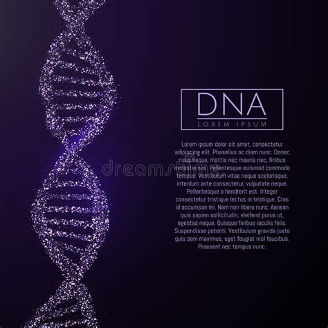 Purple Dna Sequence Glitter Shiny Vector Illustration Science Molecule