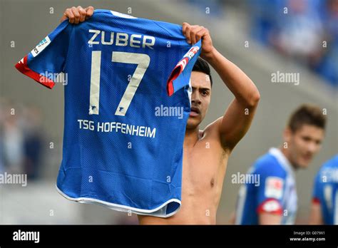 Hoffenheims Nadiem Amiri Celebrating His 21 Goal With The Jersey Of