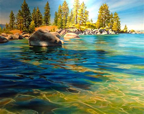 Lake Tahoe 60x48 Acrylic Painting Michelle Mccormick Courier Lake