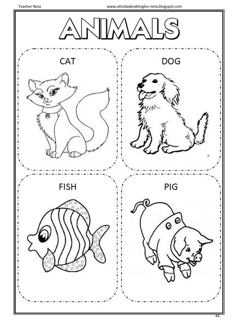 Atividade De Ingles Para Colorir