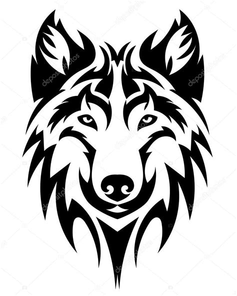 Beautiful Wolf Tattoovector Wolf S Head As A Design Element On