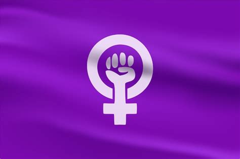 Ilustração realista da bandeira feminista Vetor Grátis