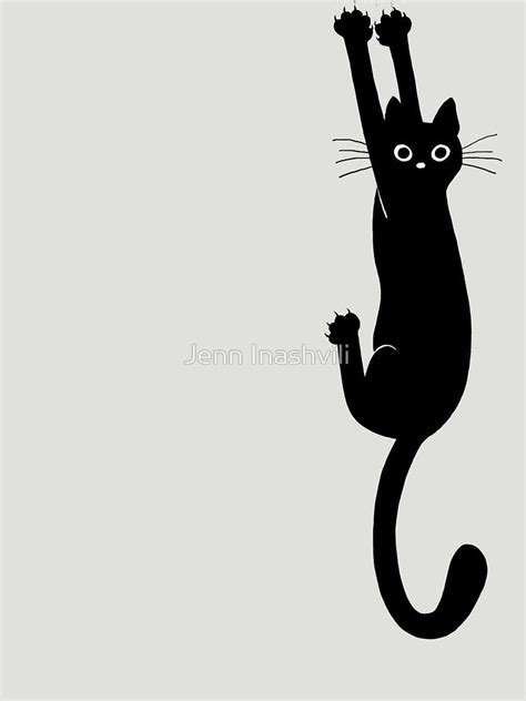 Black Cat Holding On Essential T Shirt By Jenn Inashvili Black Cat