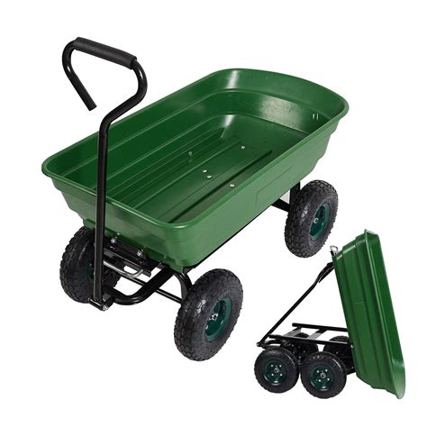 Karmas Product Garden Dump Utility Wagon Cart 550 Lb Weight Capacity