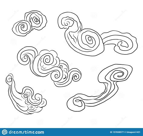 Japanese Clouds And Wave For Tattoo Designchinese Clouds Stock Vector