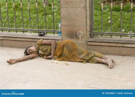 Homeless Woman Lying On Ground Editorial Image Cartoondealer Com