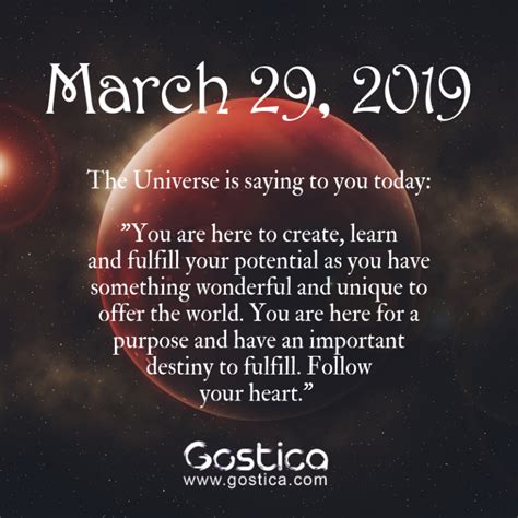 Todays Message From The Universe Friday March 29 2019 Gostica