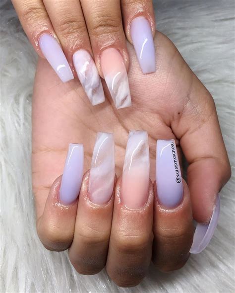 Get The Best Ombre Marble Coffin Nails For Your Next Look