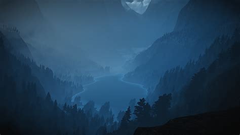1200x1920 Foggy Valley With A Lake 1200x1920 Resolution Wallpaper Hd
