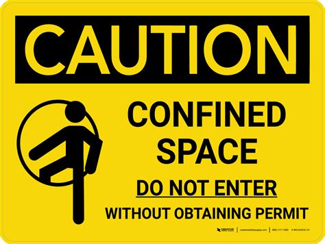 Caution Confined Space Do Not Enter Without Obtaining Permit Landscape