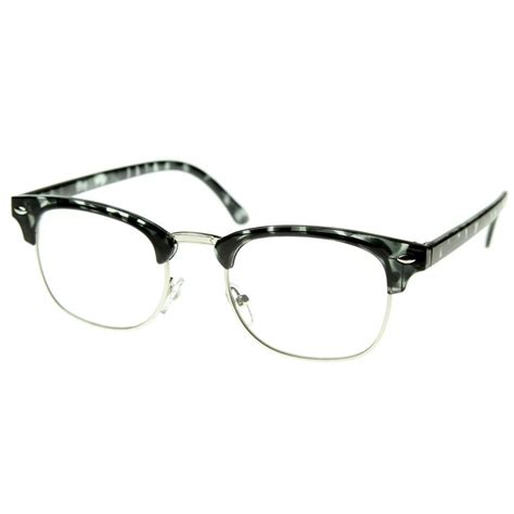vintage inspired classic half frame horn rimmed clear lens glasses glasses sunglasses women