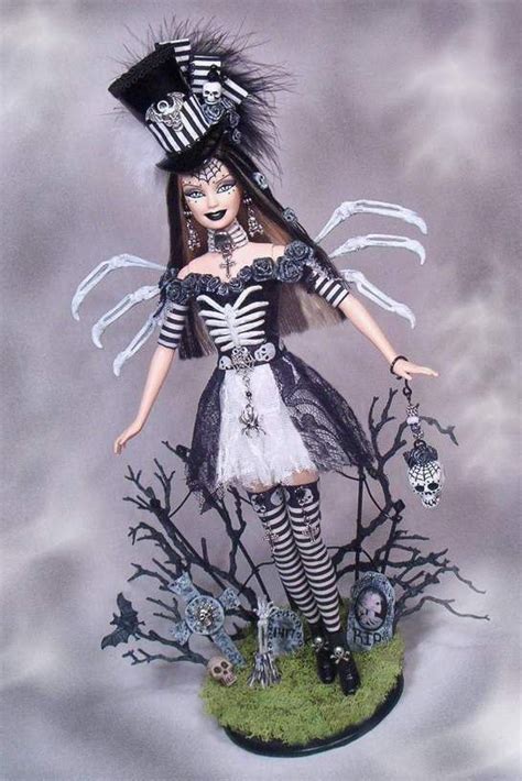 Barbie Doll Halloween Day Of Dead Haunted Altered Ooak Custom Fairy