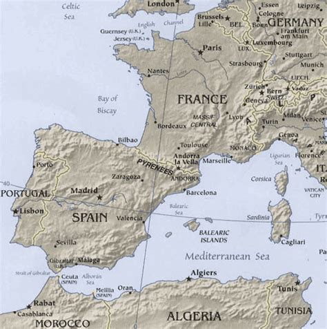 Maps Map Of Europe Pyrenees Mountains