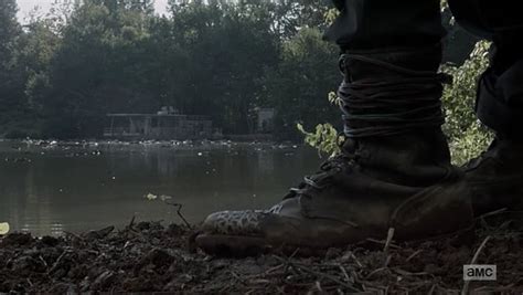 The Walking Dead Who Is The Stranger In Boots Following Rick And Aaron
