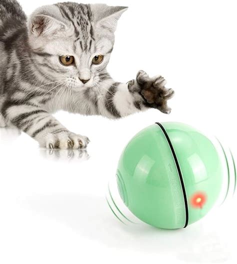 Wwvvpet Interactive Cat Toys Ball With Led Light360 Degree Self