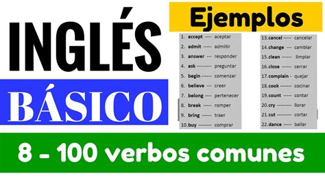 Lista De 100 Verbos Comunes Más Usados En Ingles Yes En Inglés 1