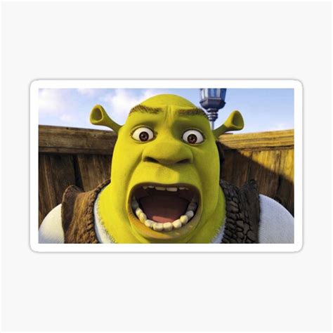 Shrek 1 Shrek Surprised Sticker For Sale By Volkaneeka Redbubble