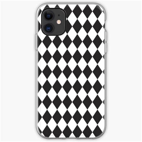 Diamond Pattern Elegant Geometry Black And White Iphone Case By