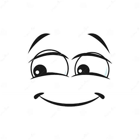 Cartoon Smiling Face Vector Friendly Funny Emoji Stock Vector
