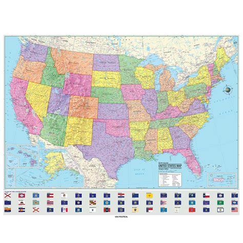 Us Advanced Political Wall Map The Map Shop