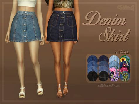 Sims 4 Ccs The Best Denim Skirt By Trillyke