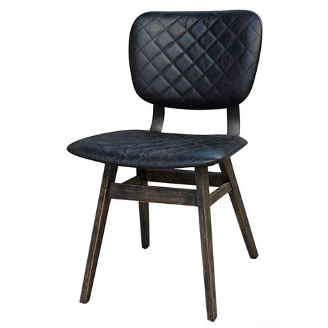 Sloan Quilted Ebony Leather Dining Side Chair Zin Home