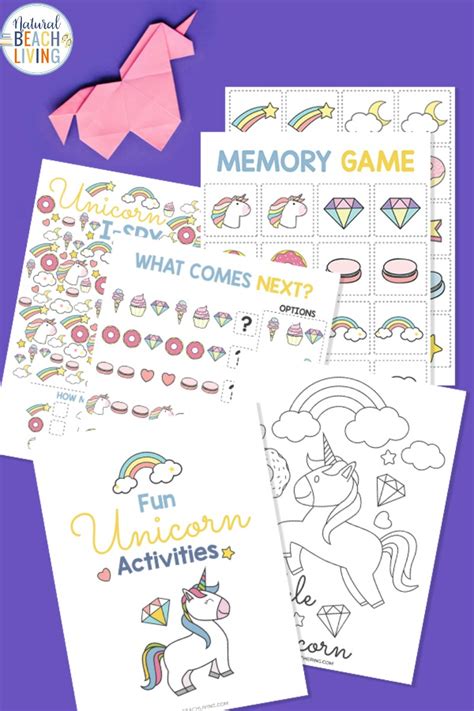 Unicorn Activities Printables For Kids Natural Beach Living Make Your