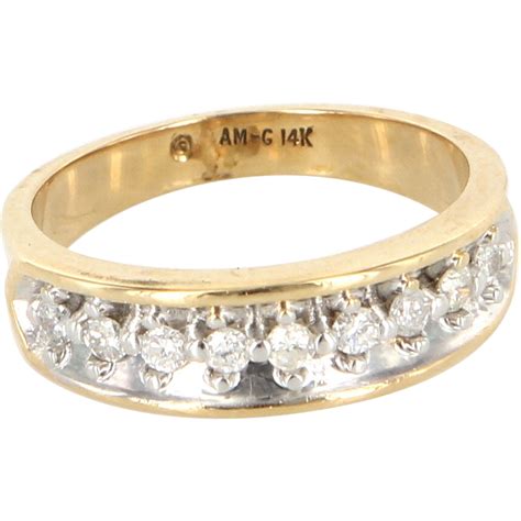 You can type your country or your currency and see the prices in 14 karat. Vintage 14 Karat Yellow Gold Diamond Wedding Band Ring ...