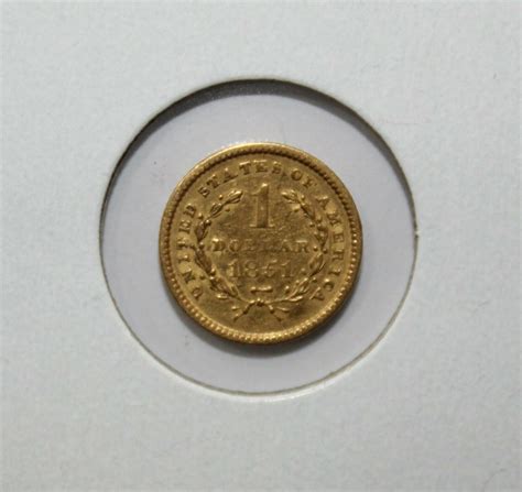 1851 1 Dollar Liberty Head Gold Coin Uncertified