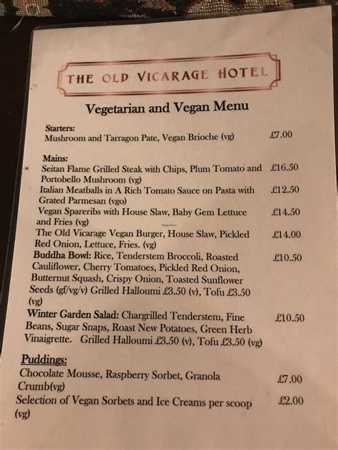 The Old Vicarage Hotel - Bridgwater Restaurant - HappyCow