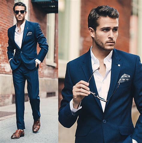 Suit No Tie Pocket Square Yes Please Men Suits Blue Suit Without