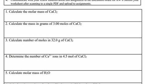 Solved CHEM 103 - Converting Grams and Moles Worksheet Name: | Chegg.com