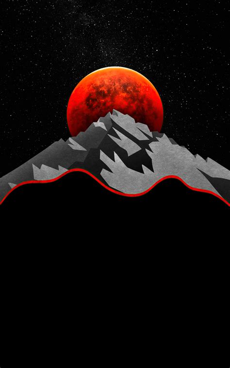 800x1280 Red Sun Between Mountains Minimal 5k Nexus 7samsung Galaxy