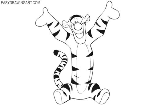 How To Draw Tigger Easy Drawing Art