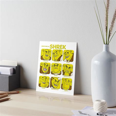 Shrek Emotions Of Shrek Box Up Art Board Print By Ooskiedesign